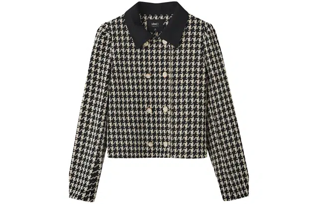 【dme】 千鸟格翻领夹克外套 女款 黑色