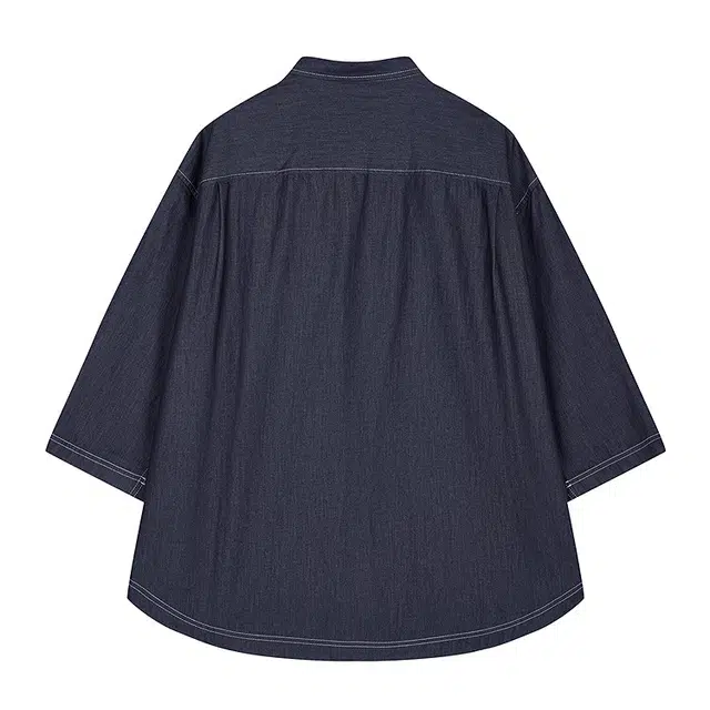 速写 宽松简约牛仔休闲七分袖衬衫 男款