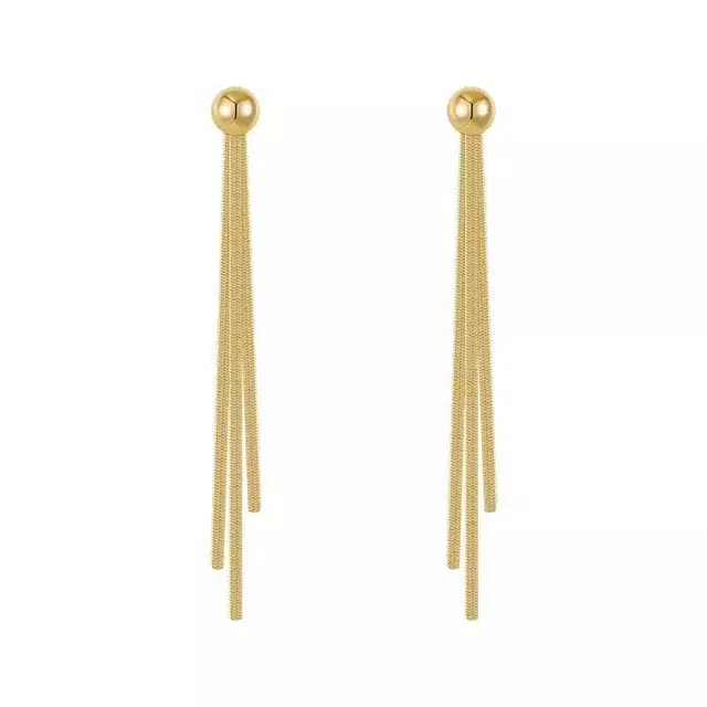 澜耀 小百搭简约 高级感长款流芳耳饰 铜 耳环 男女同款情侣款