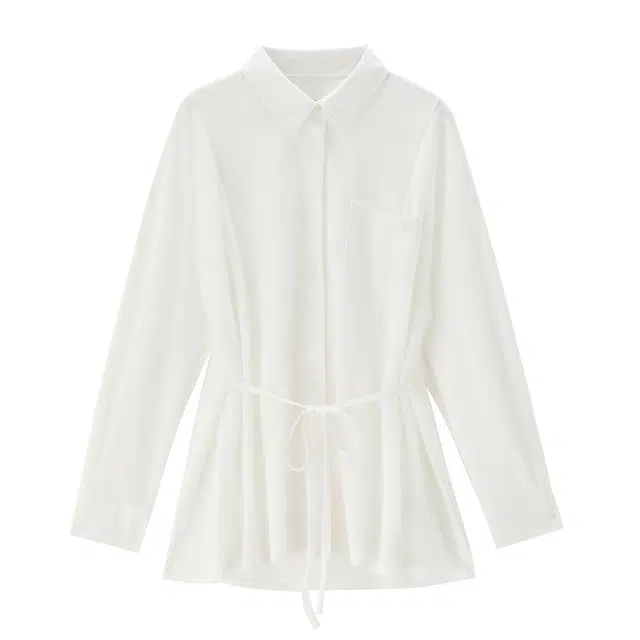 佐丹奴 轻薄绑带翻领超宽松长袖针织衫 女款