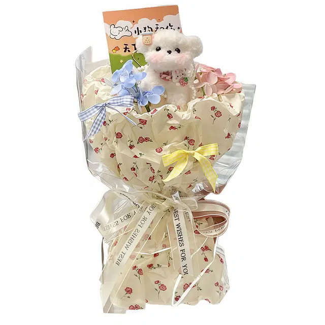 雄俊 创意扭扭棒手工小狗花束 可爱软萌 玩偶周边