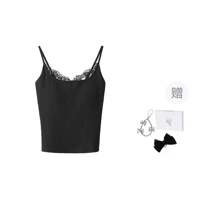 法儿家 蝶翼小个子辣妹内搭背心吊带 女款
