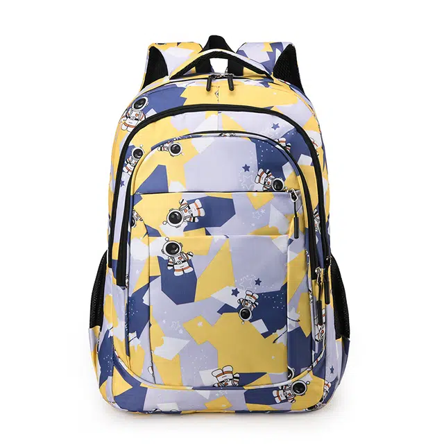 恒源祥 卡通休闲小学通勤上学太空人几何图形印花 尼龙布 背包书包双肩包 男女同款情侣款 多色