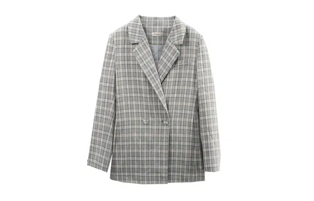 苏醒的乐园 文艺风上衣西服外套西装领西装 女款 灰格