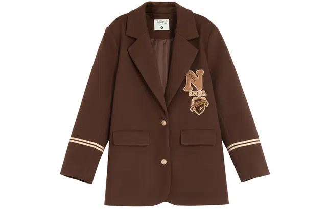 森女部落 学院风气质毛呢外套西装大衣 女款 棕色