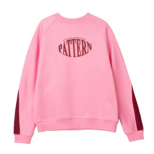 法文箱子 圆领套头字母长袖卫衣 女款 粉红