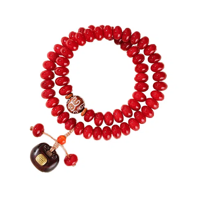 澜耀 好运双圈盘珠 文玩转运念珠 新中式国风盘玩佛珠 菩提根 手串 男女同款情侣款