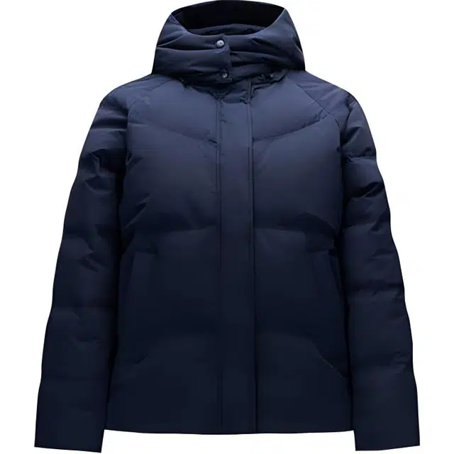 超级安踏 纯色拉链连帽舒适透气百搭羽绒服 女款 深夜蓝