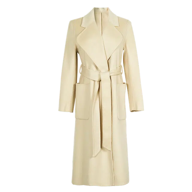 米思阳 纯色西装领长袖外套大衣 女款 黄色