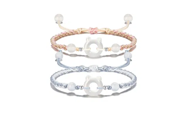 尚银福 灵猫守护系列 国潮新中式时尚优雅气质轻奢高级感 萌趣可爱在逃公主猫耳平安扣编织绳手饰 织物 手绳 男女同款情侣款