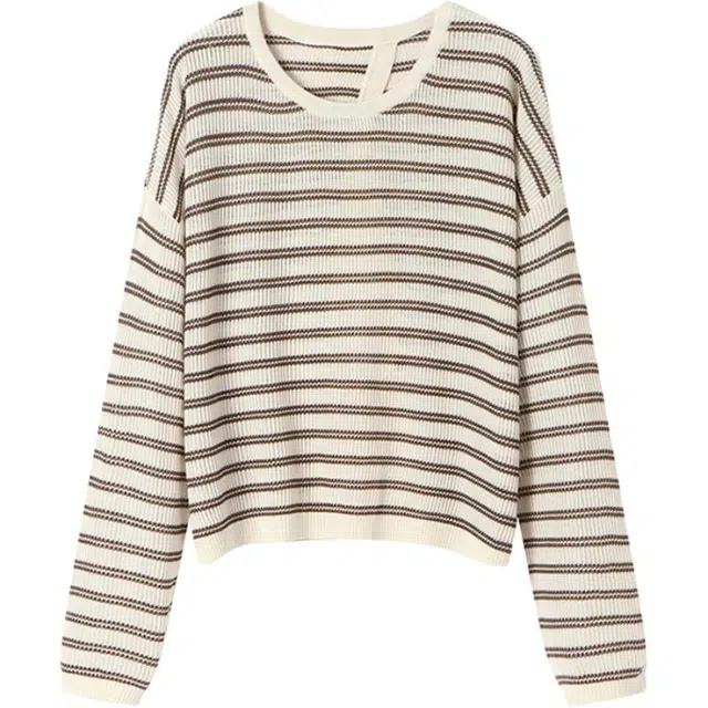 曲韩 镂空设计感条纹长袖衬衫 女款