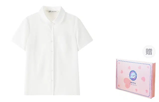 东鲸岁时记 学院风甜美可爱小个子短袖衬衫 女款 白色