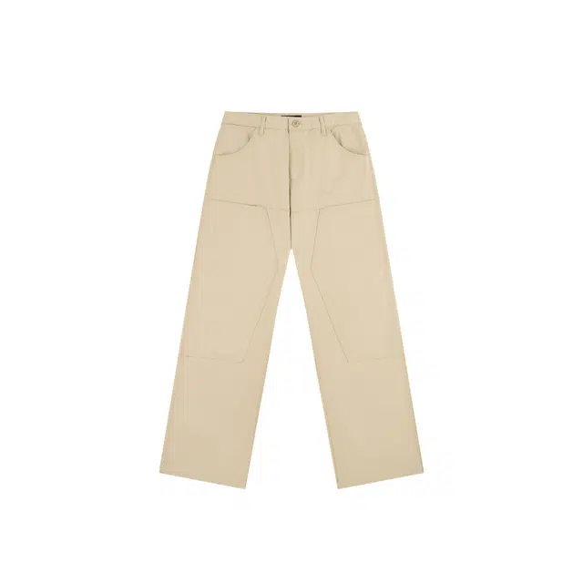 华人青年 多口袋双膝工装伐木裤宽松休闲裤 男女同款