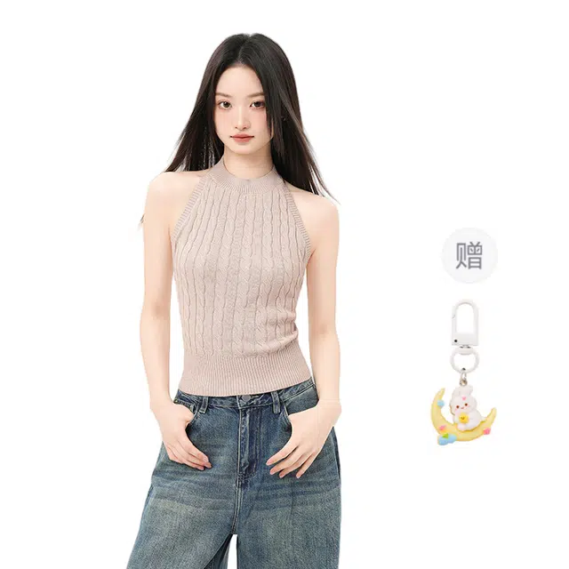 柏黛妃 舒适纯色百搭吊带 女款 浅粉色