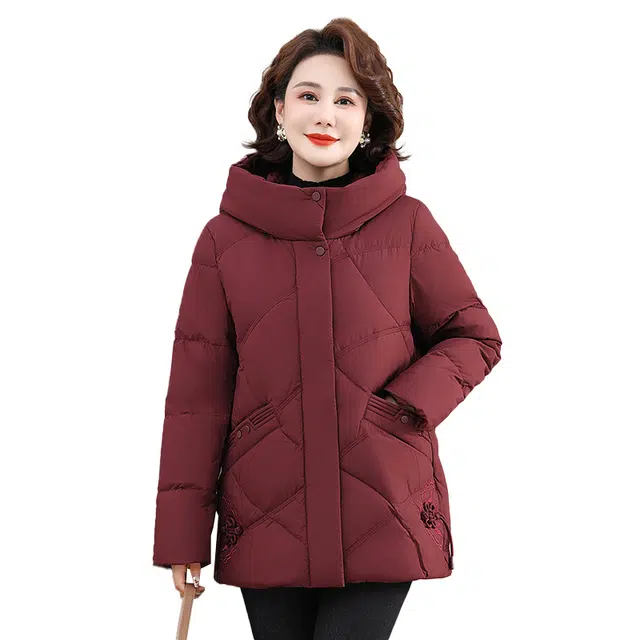 雅鹿 时尚百搭纯色拉链连帽长袖羽绒服 女款