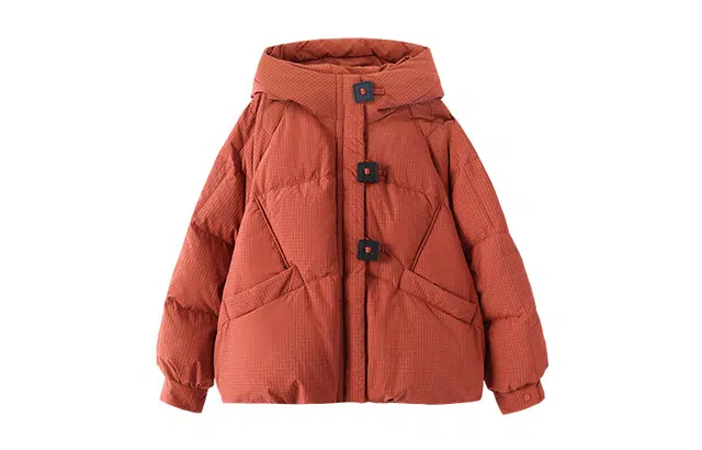 花栗鼠小姐 冰岛方糖~方扣三防白鸭绒加厚连帽短款棉服 女款