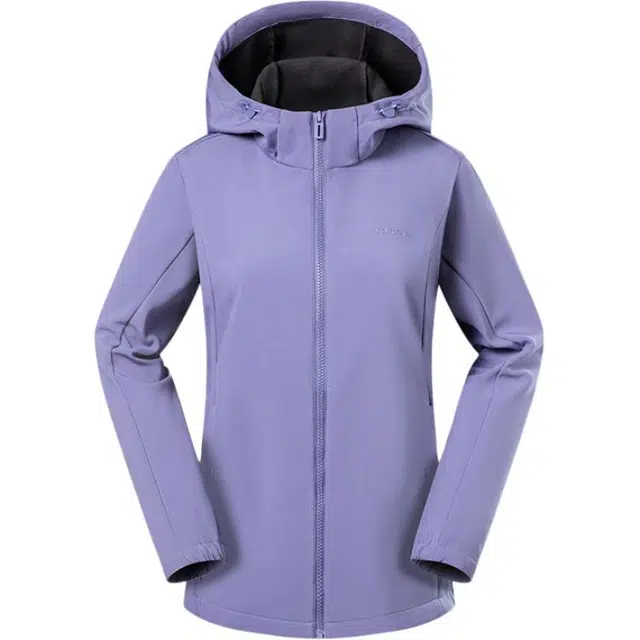 探路者 纯色百搭连帽简约夹克外套 女款 寂静紫