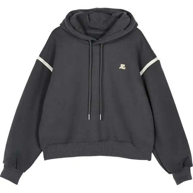 她池 宽松加绒拼色连帽简约卫衣 女款