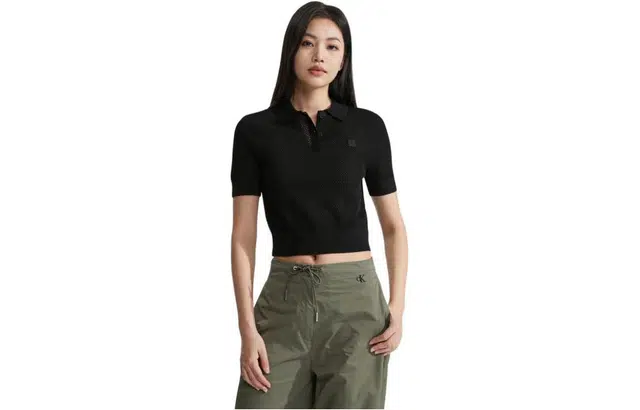 Calvin Klein Space Black Polo Knit