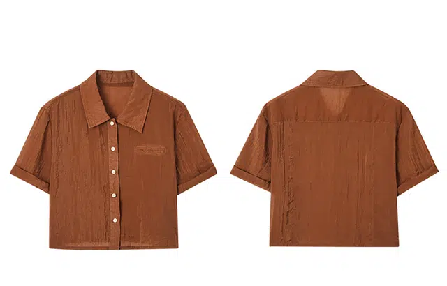 潞优野 时尚舒适百搭短袖衬衫 女款 橘红色