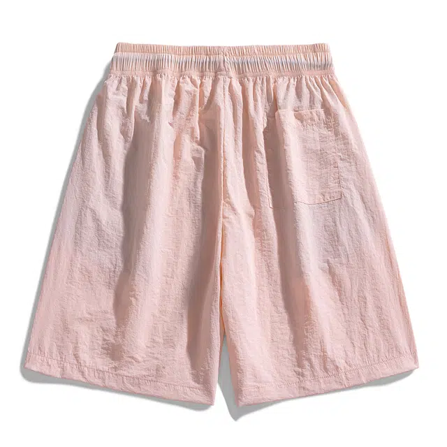 卡皮巴拉小黄豚 美式多巴胺色系基础款纯色凉感尼龙沙滩裤简约肌理感轻薄速干宽松舒适百搭运动篮球裤冰丝防晒五分休闲短裤 男女同款