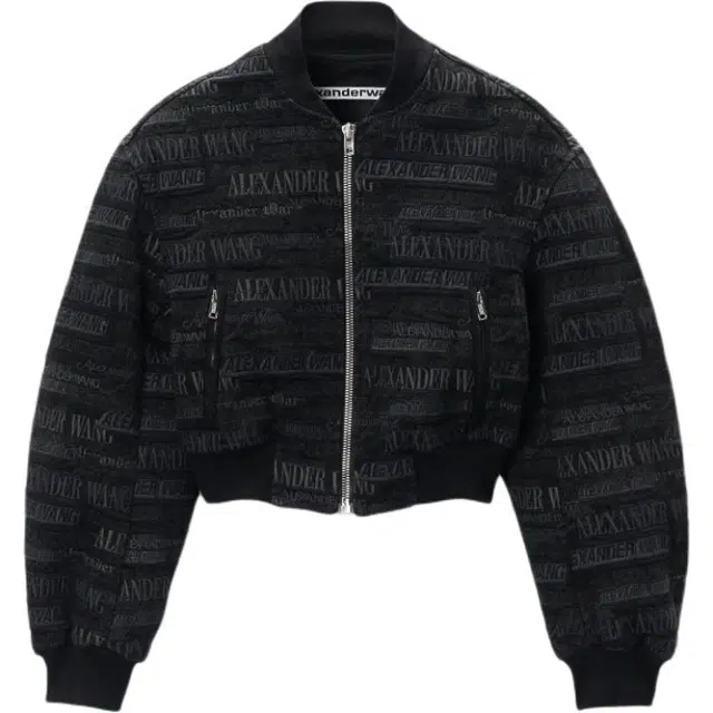 Alexander Wang Letter Print Zip Jacket Black