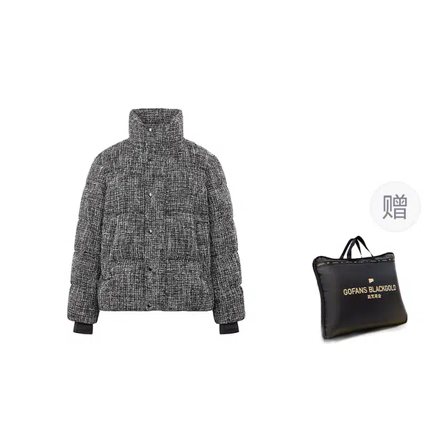 高梵 黑金英国皇室高定传世珍奢四格短款羽绒服 女款 黑色