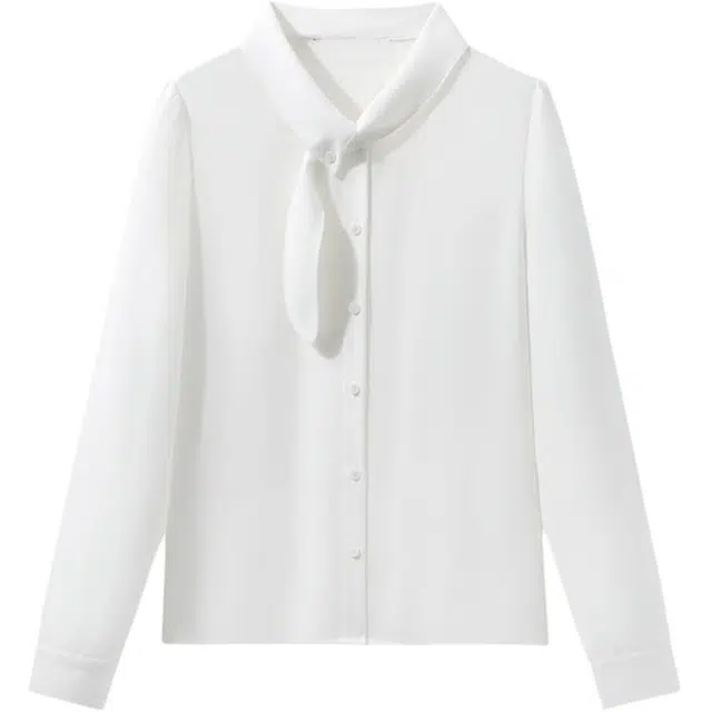 潞优野 纯色休闲百搭长袖衬衫 女款 白色