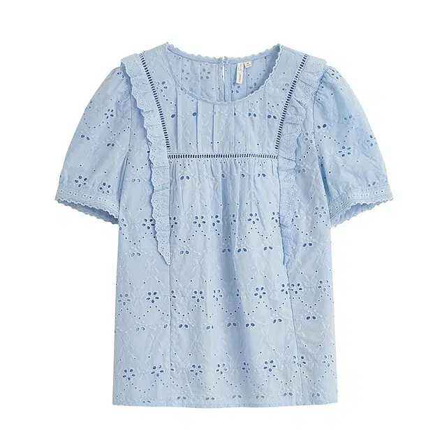 茵曼 休闲舒适百搭短袖衬衫 女款