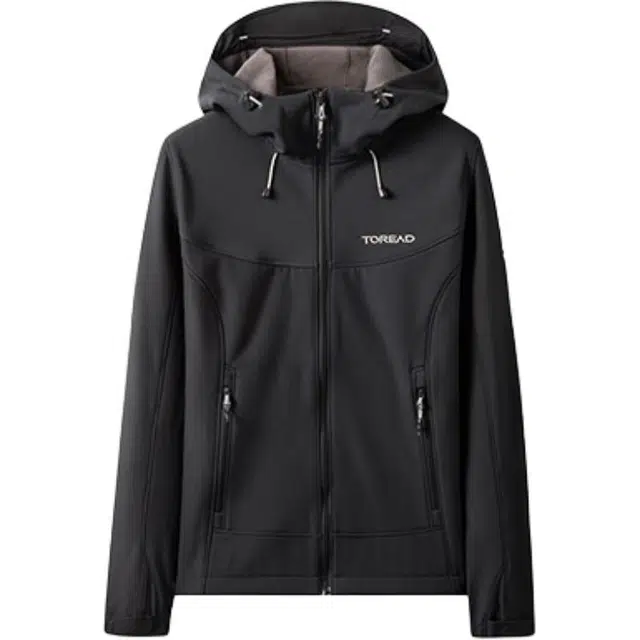 探路者 纯色简约百搭舒适夹克外套 女款 黑色