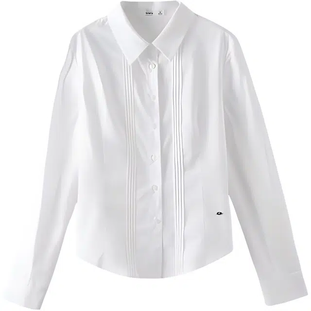 三福 设计感简约舒适长袖衬衫 女款 米白色