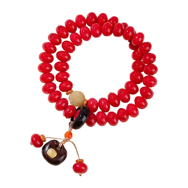 澜耀 好运文玩双圈念珠 新中式盘珠福袋 菩提根 手串 男女同款情侣款