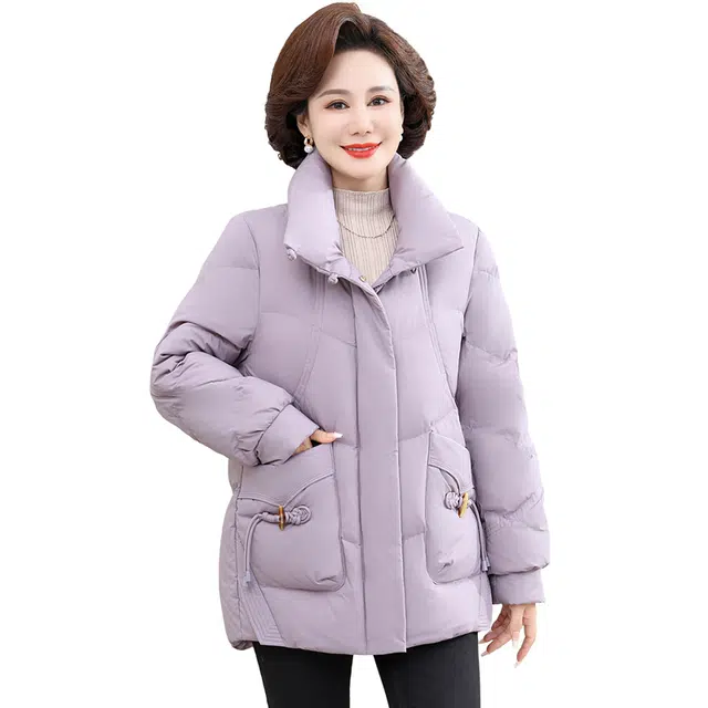 雅鹿 立领防风袖子设计中式扣御寒保暖羽绒服 女款