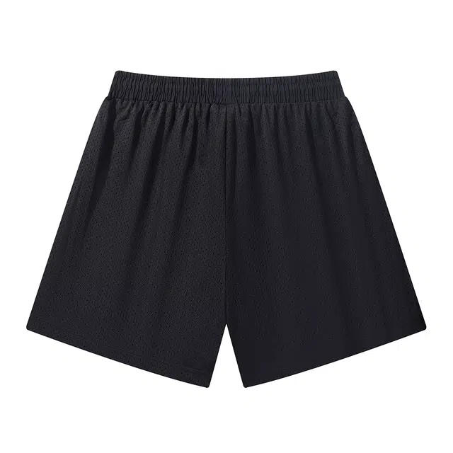 领航骆驼 舒适速干中腰宽松网眼透气百搭轻便舒适设计感休闲短裤 男女同款 黑