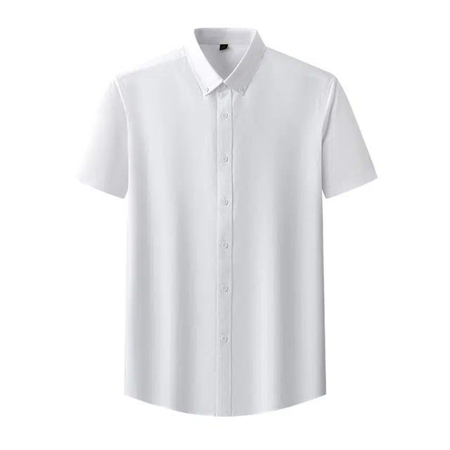 曲韩 商务简约百搭休闲混纺上衣不易皱衬衫 男女同款