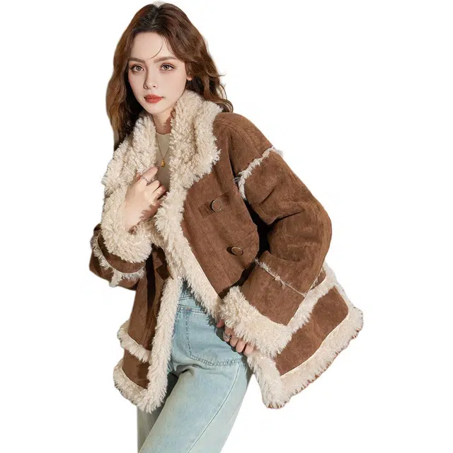 法文箱子 通勤休闲简约夹克外套 女款 卡其色