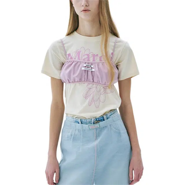 MARDI MERCREDI SS25 SATIN LAYERED BUSTIER DOUBLE LABEL_PINK