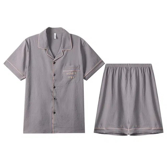 向薇 休闲可外穿云朵棉短袖五分裤夏季睡衣套装 男款