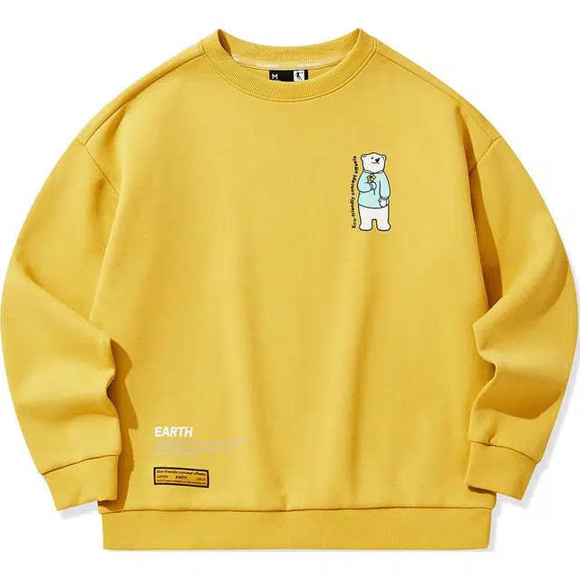 乔丹 圆领套头宽松休闲针织长袖卫衣 女款 山茶黄