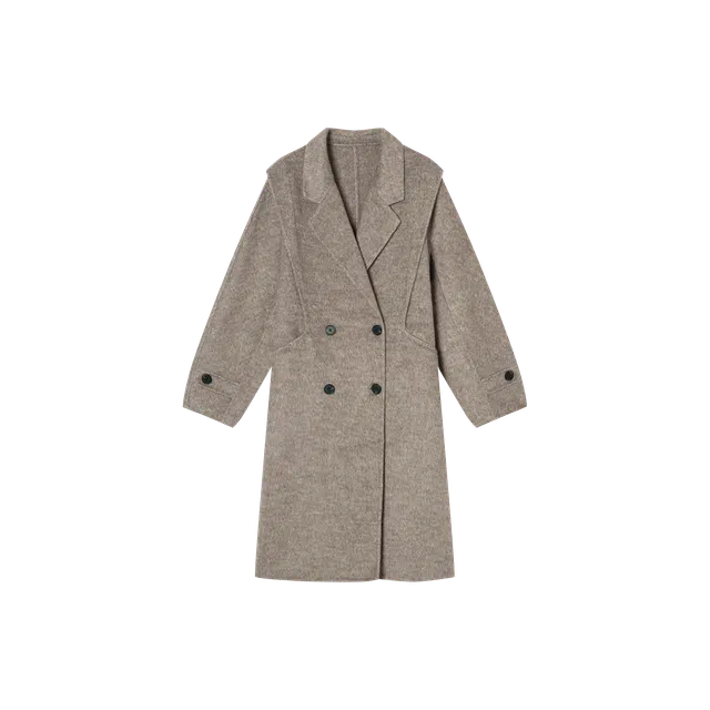 对白 高级感羊毛大衣气质中长款双面毛呢外套 女款