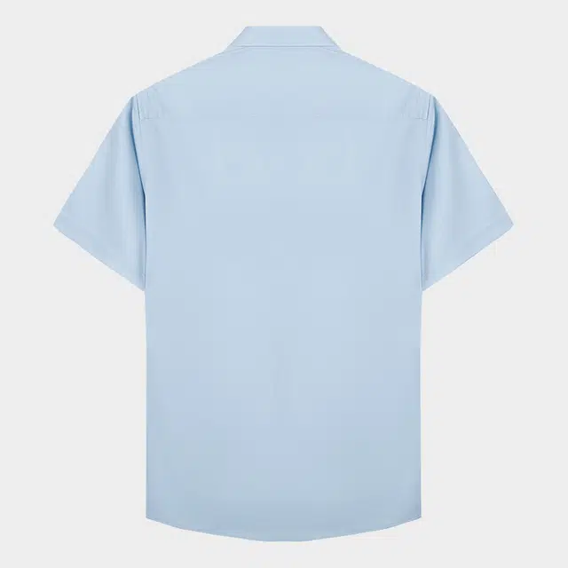 才子 通勤休闲英文轻肤提花短袖衬衫 男款