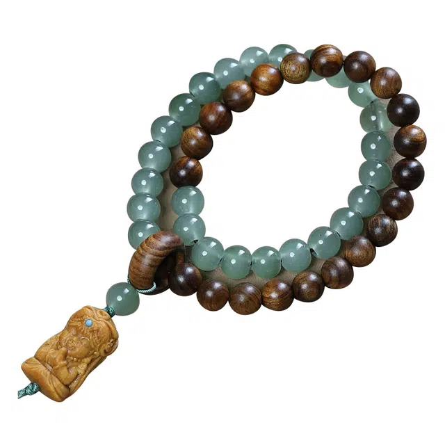 澜耀 好运佛珠 新中式文玩双圈 芭比檀香 手串 男女同款情侣款