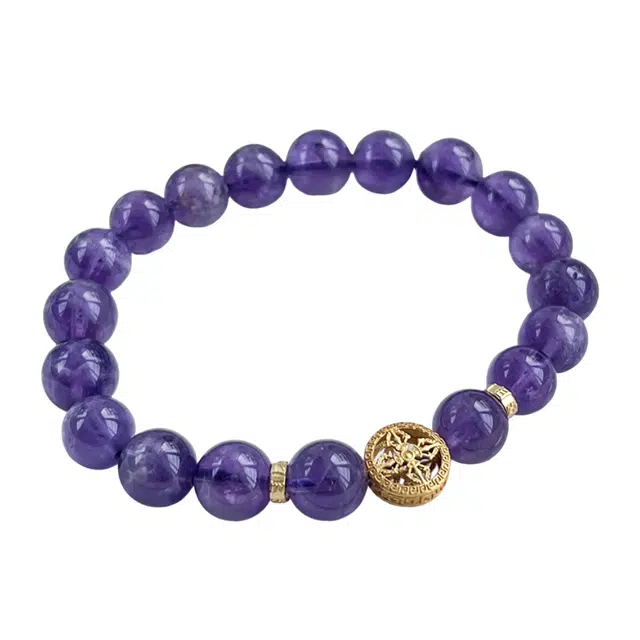 东方翡翠 【热销】 紫气东来 九紫离火新中式小众气质百搭#好运 紫水晶 手串 女款