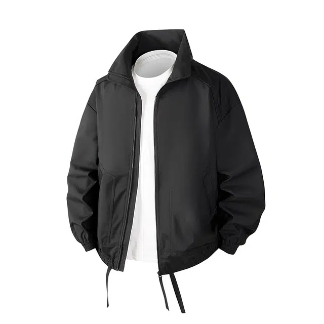 曲韩 工装春秋季立领潮牌时尚宽松美式工作服定制刺绣夹克外套 男女同款