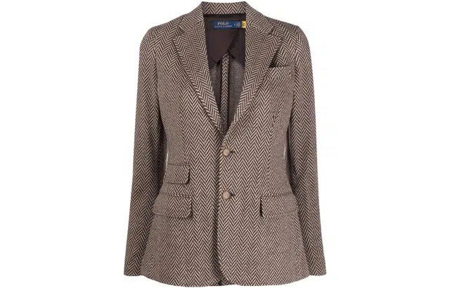 Polo Ralph Lauren FW22 Herringbone Blazer Brown