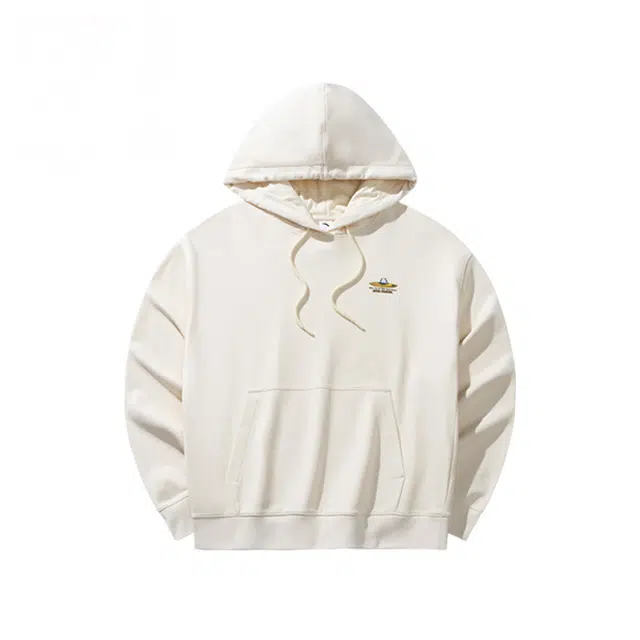 超级安踏 生活系列 字母印花连帽舒适透气百搭宽松卫衣 女款 糖浆黄