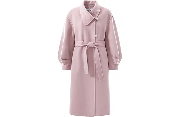 太平鸟女装 设计感直筒双面呢毛呢大衣 女款