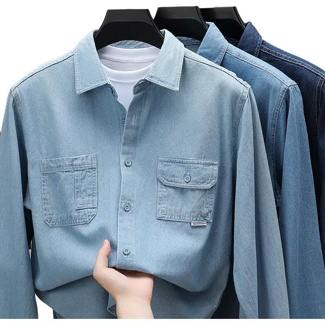 曲韩 潮流休闲宽松长袖衬衫 男女同款