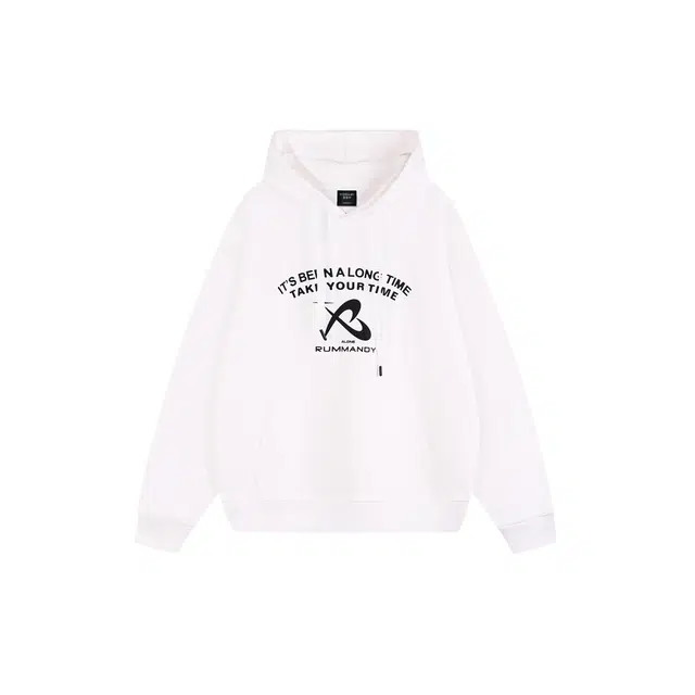 麓蔓蒂 美式复古字母印花休闲宽松百搭连帽重磅长袖上衣卫衣 男女同款