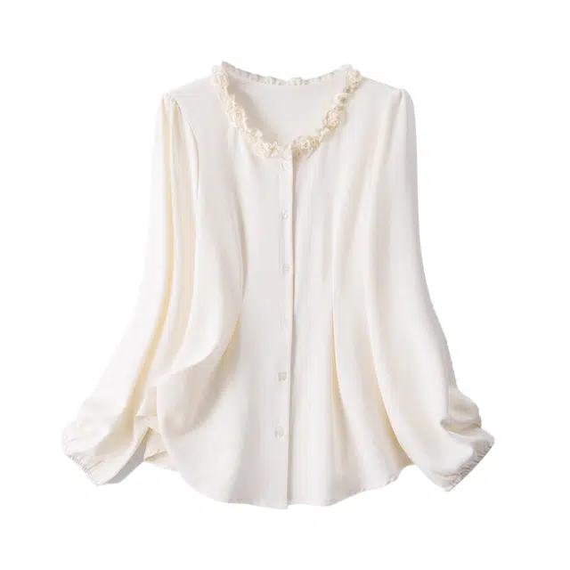 云妃秀 大码时尚休闲日常大气减龄显瘦百搭微胖洋气上衣春衬衫 女款